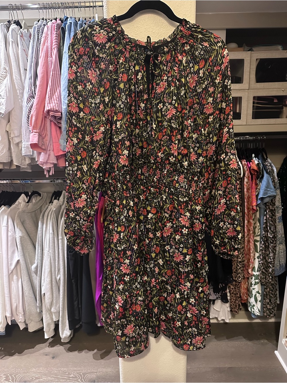 Floral Smocked Waist Mini Dress